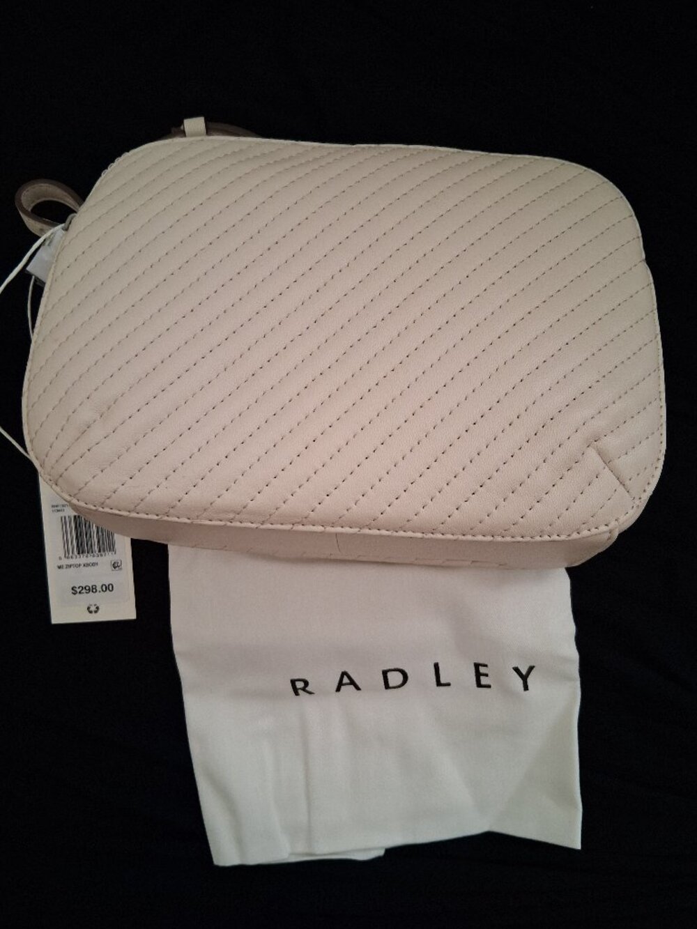 Radley London Dukes Place Quilted Leather Crossbody Salt color NWT RRP $298